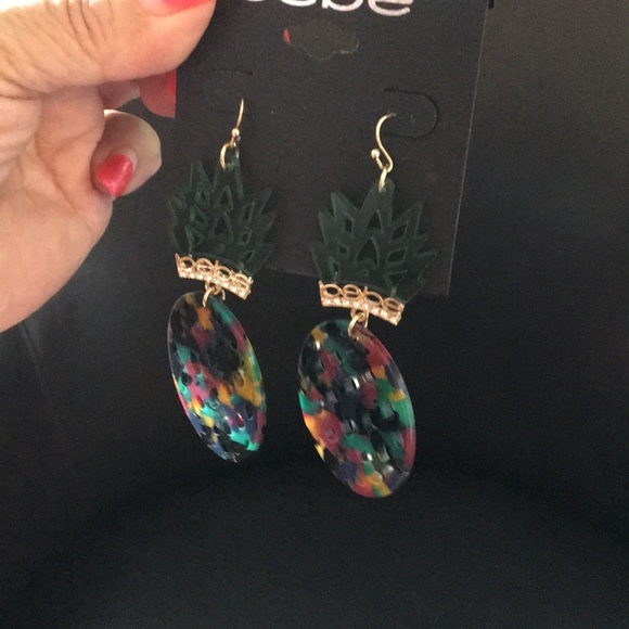 Host Pick* bebe pineapple multi color Earrings 3.5 - Picture 3 of 3